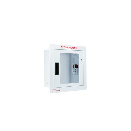 CUBIX SAFETY Fully Recessed, Alarmed and Strobed, Large AED Cabinet FR-Ls